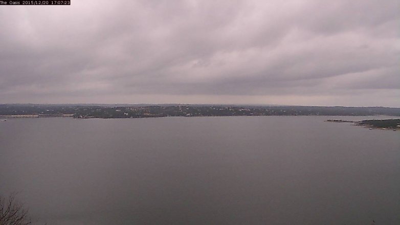 Lake Travis webcam, December 20, 2015 4:15 PM CT