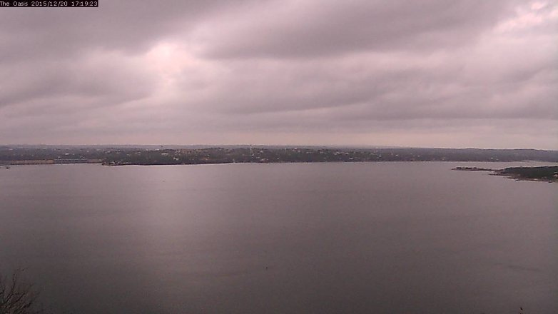 Lake Travis webcam, December 20, 2015 4:25 PM CT