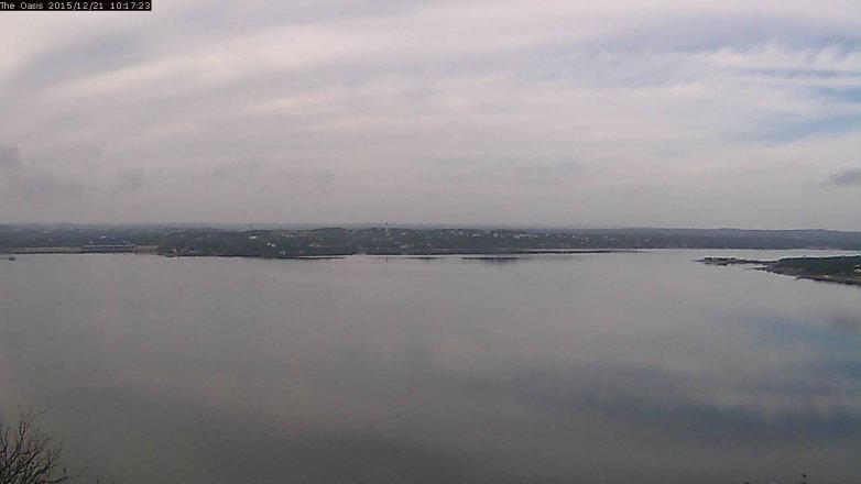Lake Travis webcam, December 21, 2015 9:25 AM CT