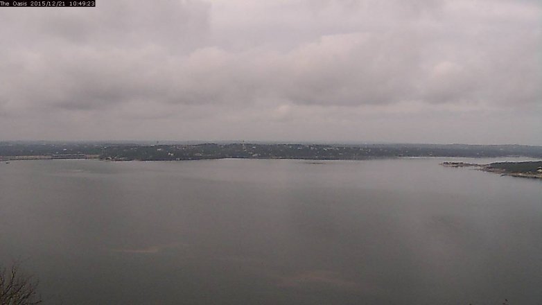 Lake Travis webcam, December 21, 2015 9:55 AM CT
