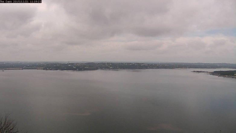 Lake Travis webcam, December 21, 2015 10:15 AM CT