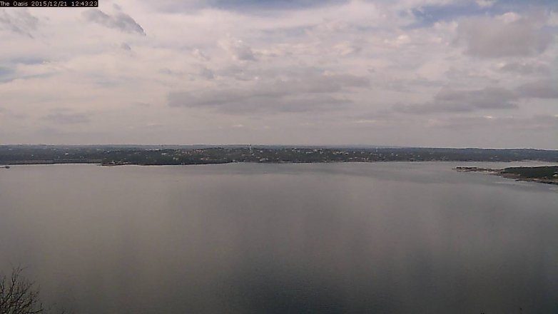 Lake Travis webcam, December 21, 2015 11:50 AM CT