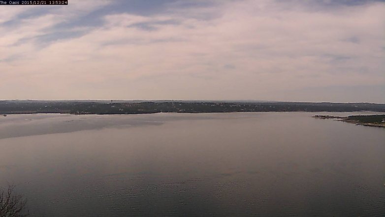 Lake Travis webcam, December 21, 2015 1:00 PM CT