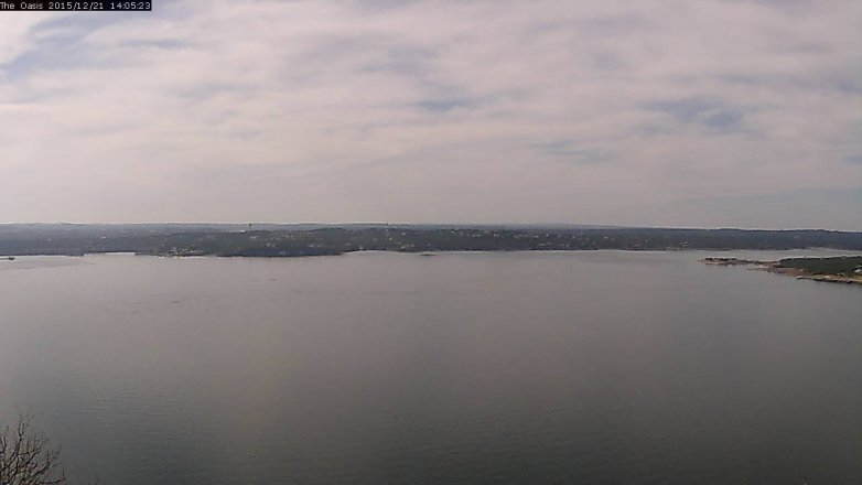 Lake Travis webcam, December 21, 2015 1:10 PM CT