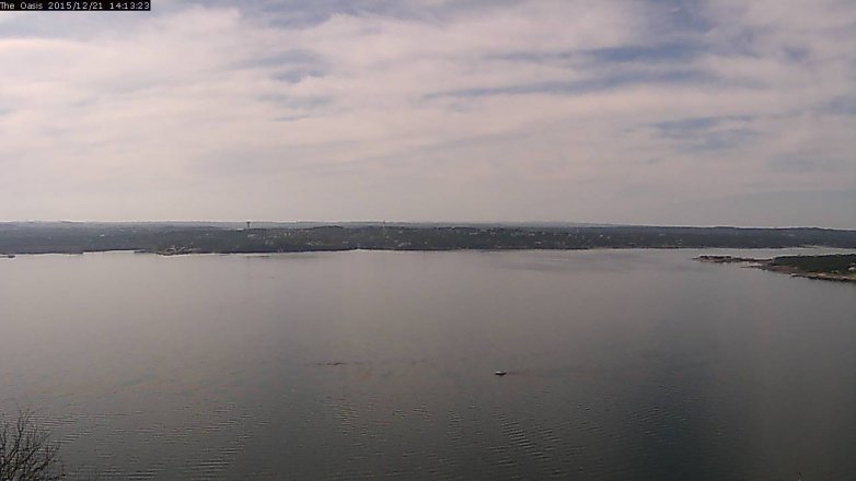 Lake Travis webcam, December 21, 2015 1:20 PM CT