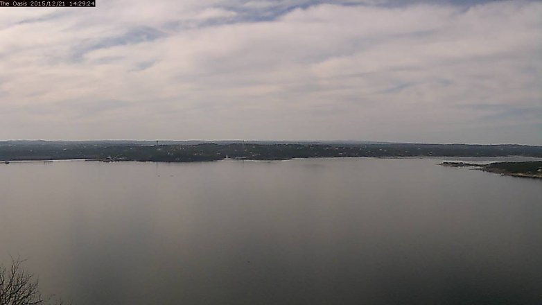 Lake Travis webcam, December 21, 2015 1:35 PM CT