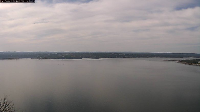 Lake Travis webcam, December 21, 2015 1:45 PM CT