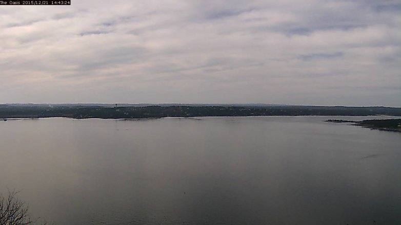 Lake Travis webcam, December 21, 2015 1:50 PM CT