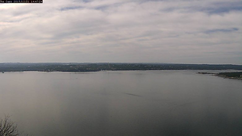 Lake Travis webcam, December 21, 2015 1:55 PM CT
