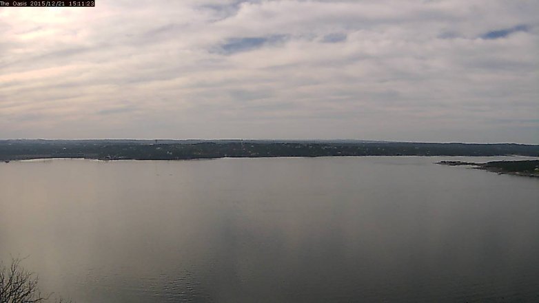 Lake Travis webcam, December 21, 2015 2:15 PM CT