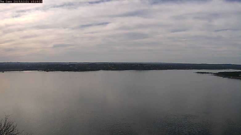 Lake Travis webcam, December 21, 2015 2:25 PM CT