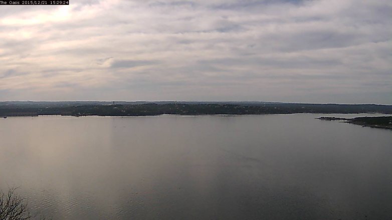 Lake Travis webcam, December 21, 2015 2:35 PM CT