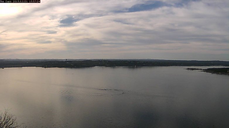 Lake Travis webcam, December 21, 2015 3:05 PM CT