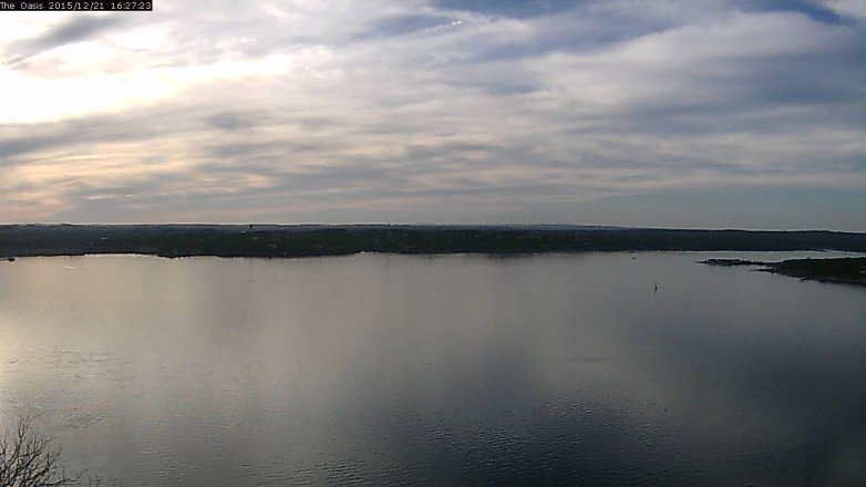 Lake Travis webcam, December 21, 2015 3:35 PM CT