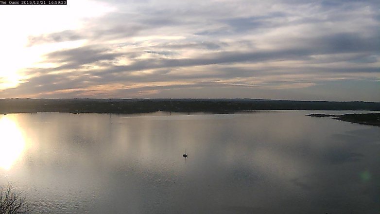 Lake Travis webcam, December 21, 2015 4:05 PM CT