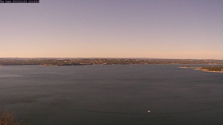 Lake Travis webcam, December 22, 2015 11:25 AM CT