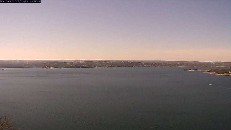 Lake Travis webcam, December 22, 2015 12:35 PM CT