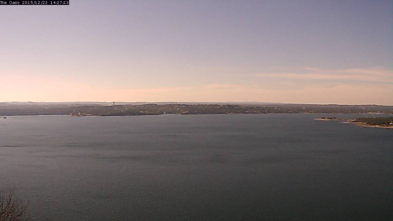 Lake Travis webcam, December 22, 2015 1:35 PM CT