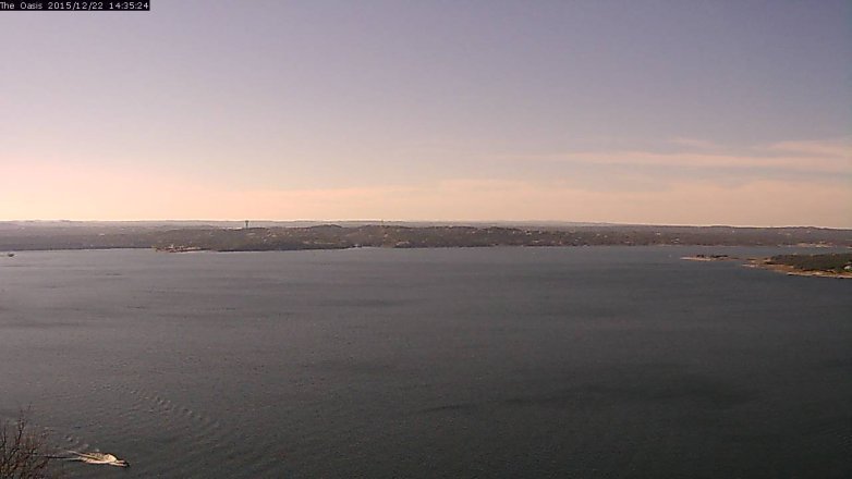 Lake Travis webcam, December 22, 2015 1:40 PM CT