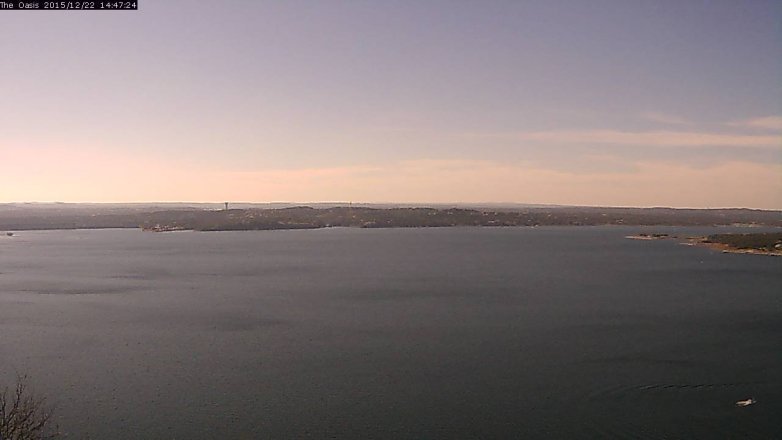 Lake Travis webcam, December 22, 2015 1:55 PM CT