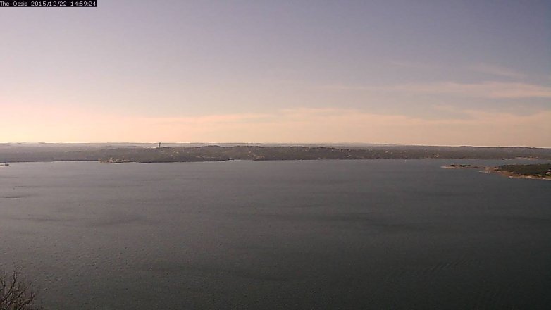 Lake Travis webcam, December 22, 2015 2:05 PM CT
