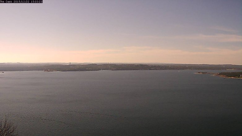Lake Travis webcam, December 22, 2015 2:10 PM CT