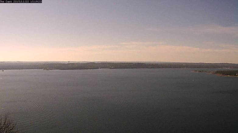 Lake Travis webcam, December 22, 2015 2:25 PM CT