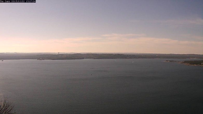 Lake Travis webcam, December 22, 2015 2:35 PM CT