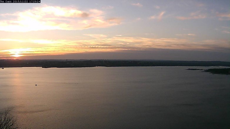 Lake Travis webcam, December 22, 2015 4:35 PM CT