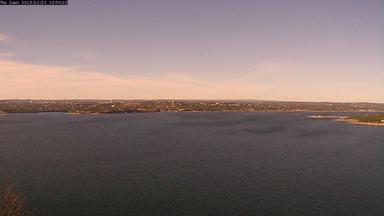 Lake Travis webcam, December 23, 2015 10:05 AM CT