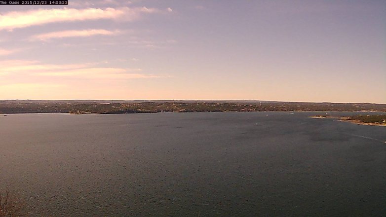 Lake Travis webcam, December 23, 2015 1:10 PM CT