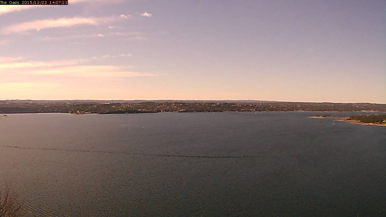 Lake Travis webcam, December 23, 2015 1:15 PM CT