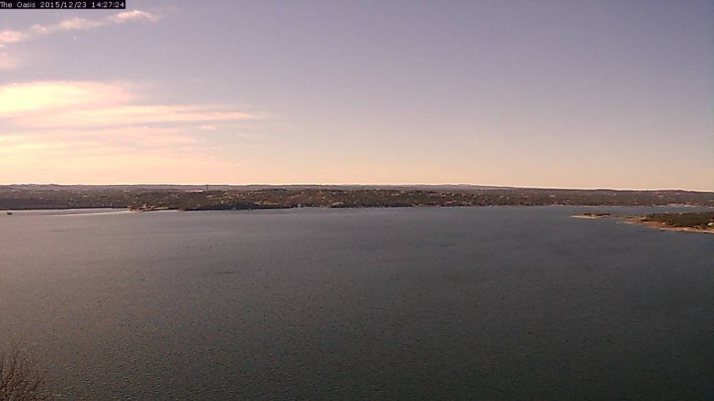 Lake Travis webcam, December 23, 2015 1:35 PM CT
