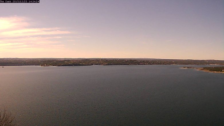 Lake Travis webcam, December 23, 2015 1:40 PM CT
