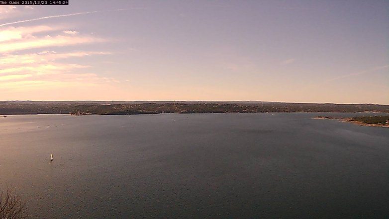 Lake Travis webcam, December 23, 2015 1:50 PM CT
