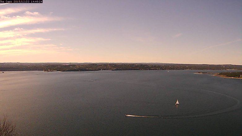 Lake Travis webcam, December 23, 2015 1:55 PM CT