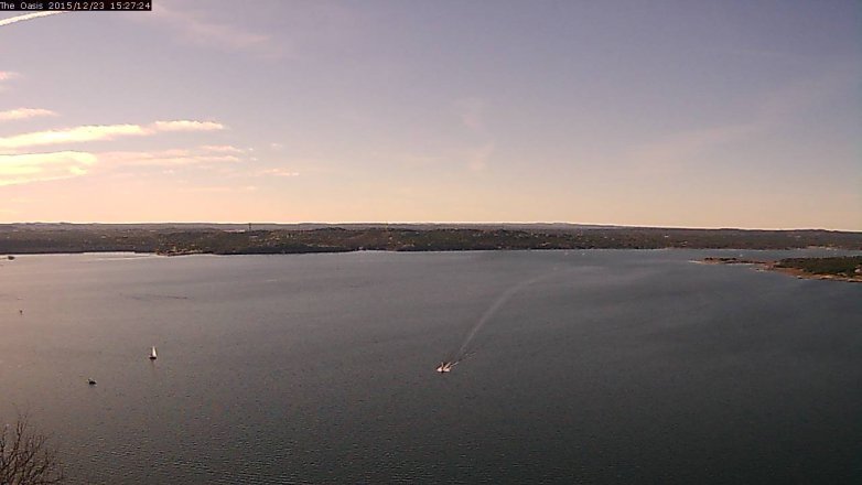 Lake Travis webcam, December 23, 2015 2:35 PM CT