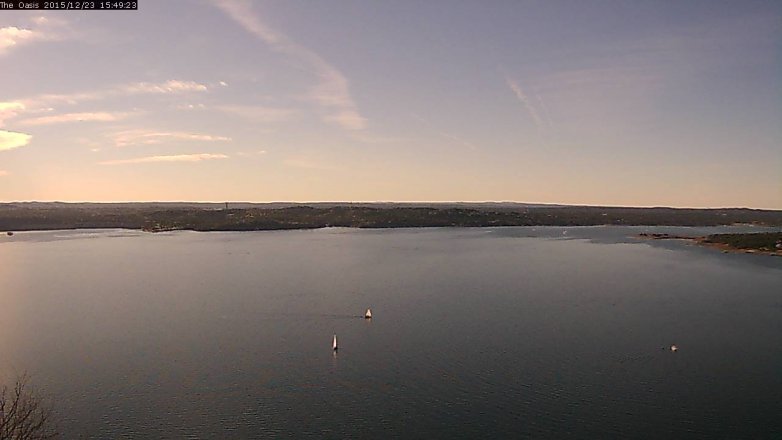 Lake Travis webcam, December 23, 2015 2:55 PM CT