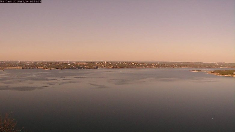 Lake Travis webcam, December 24, 2015 9:00 AM CT