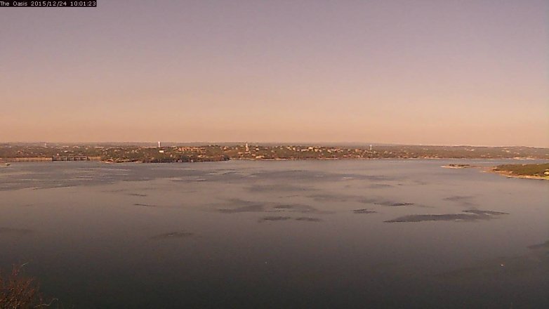 Lake Travis webcam, December 24, 2015 9:10 AM CT