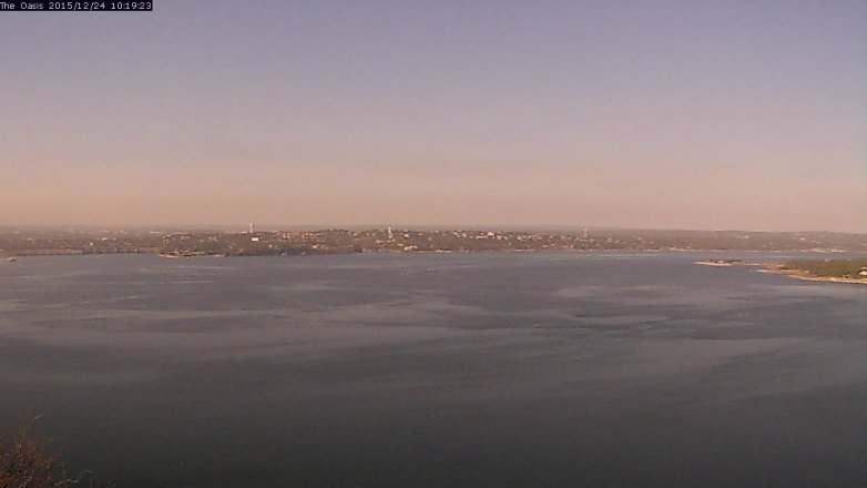 Lake Travis webcam, December 24, 2015 9:25 AM CT
