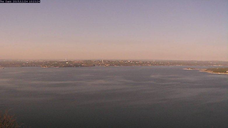 Lake Travis webcam, December 24, 2015 9:30 AM CT