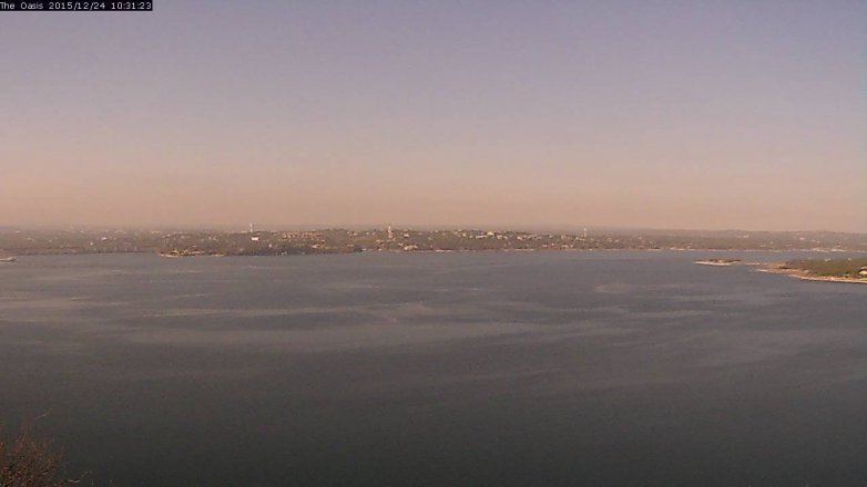 Lake Travis webcam, December 24, 2015 9:40 AM CT