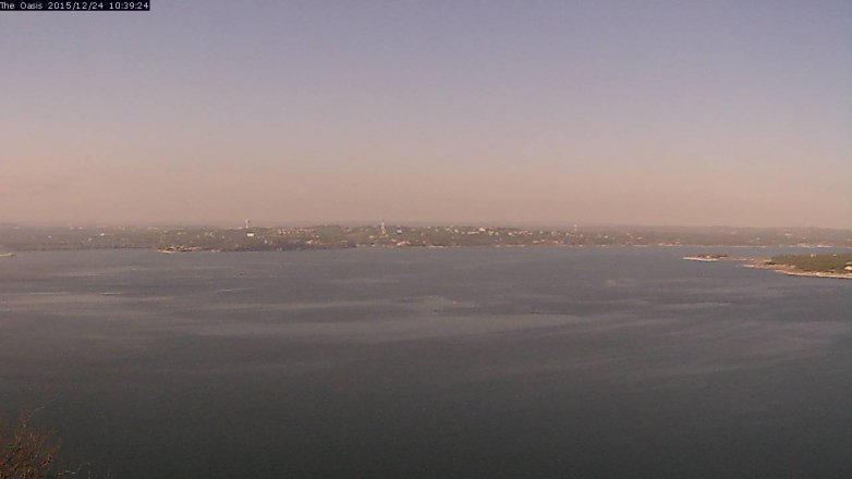 Lake Travis webcam, December 24, 2015 9:45 AM CT