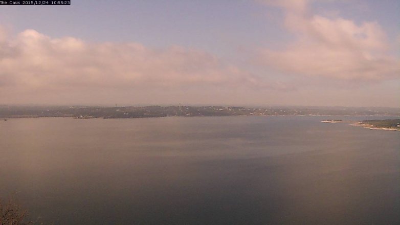 Lake Travis webcam, December 24, 2015 10:00 AM CT