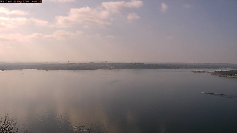 Lake Travis webcam, December 24, 2015 1:15 PM CT