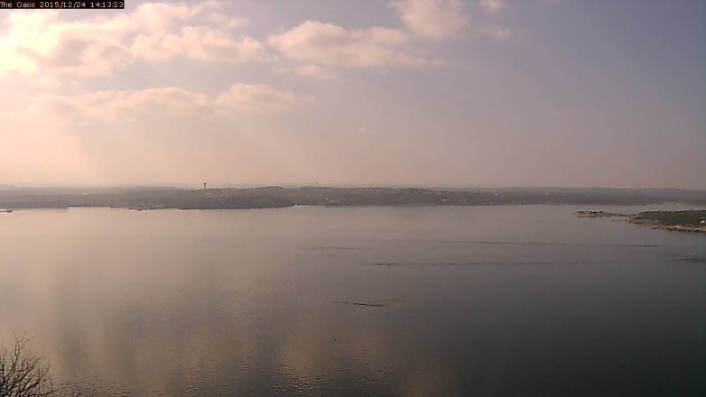 Lake Travis webcam, December 24, 2015 1:20 PM CT
