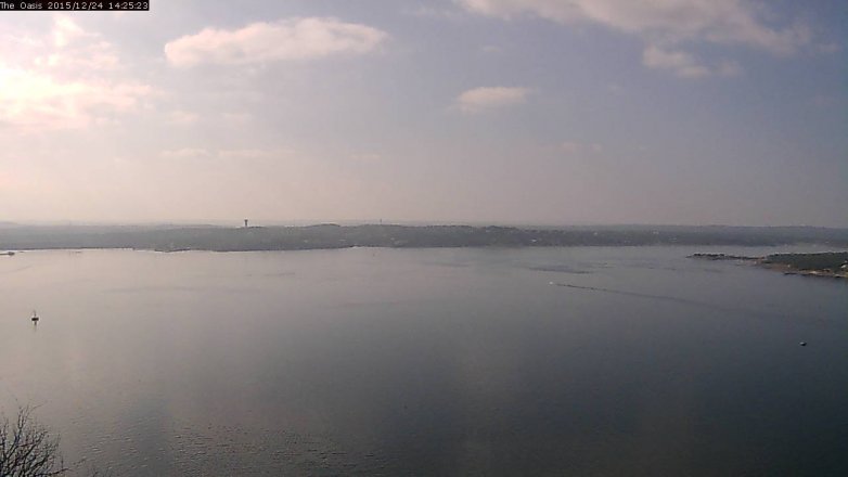 Lake Travis webcam, December 24, 2015 1:30 PM CT