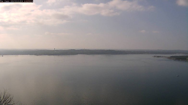 Lake Travis webcam, December 24, 2015 1:35 PM CT
