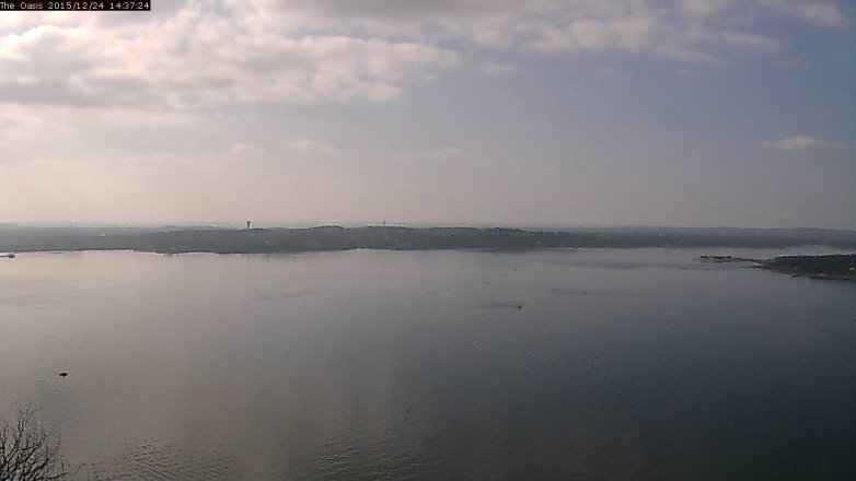 Lake Travis webcam, December 24, 2015 1:45 PM CT